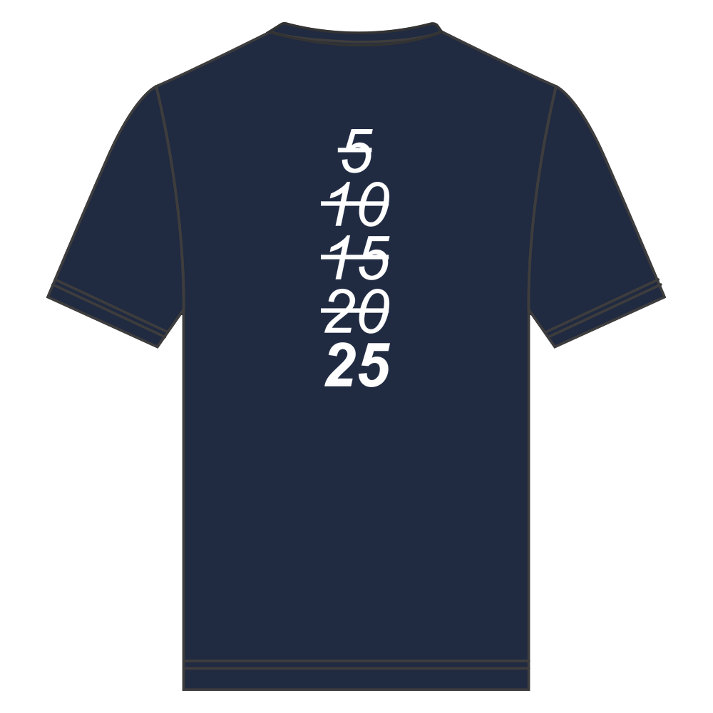 Startnummer jubilæums t-shirt  25