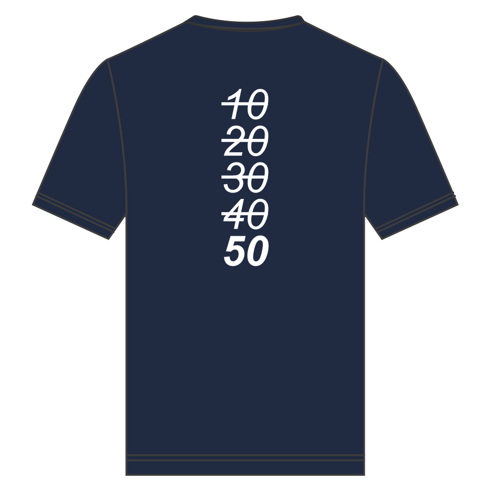 Startnummer jubilæums t-shirt  50